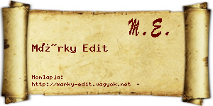 Márky Edit névjegykártya